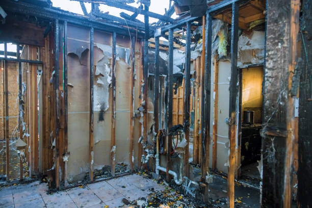Professional Emergency Fire Damage Restoration technician working in Sykesville, MD